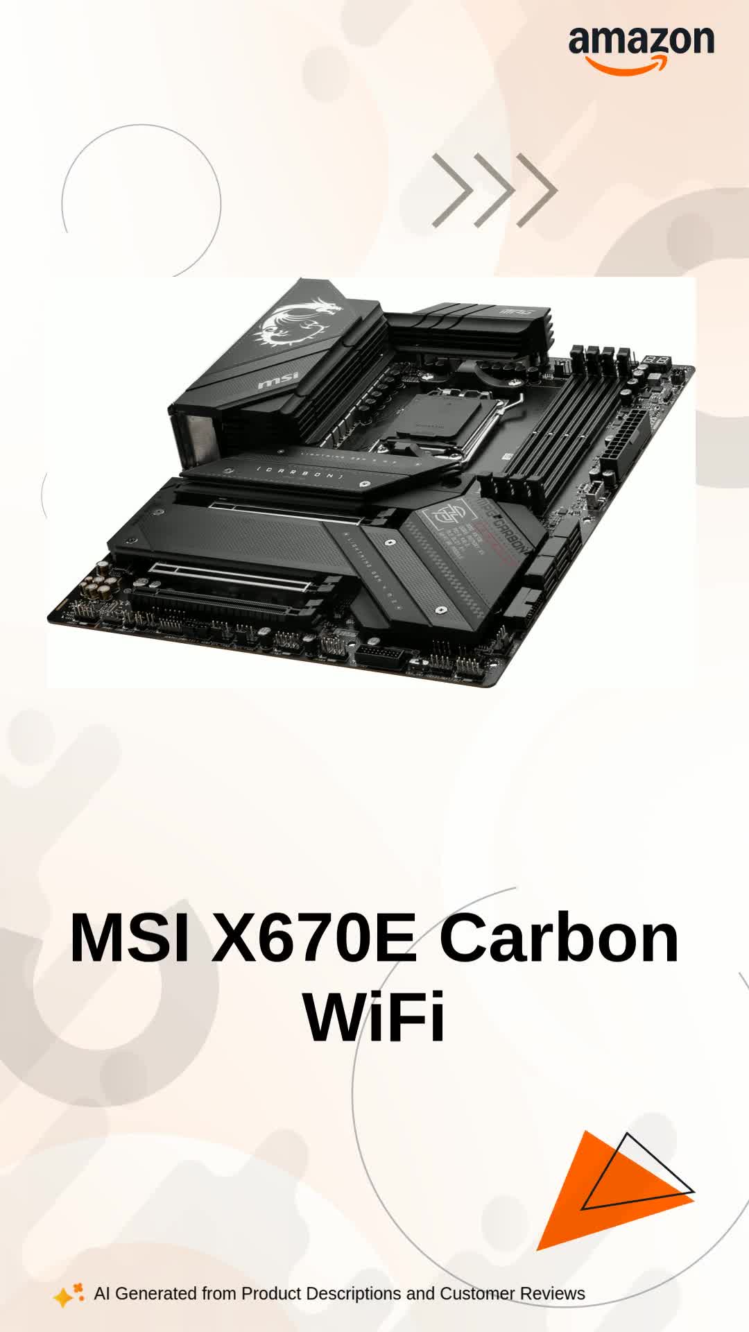 MSI MPG X670E Carbon WiFi Motherboard ATX MSI MPG X670E Carbon WiFi Motherboard ATX